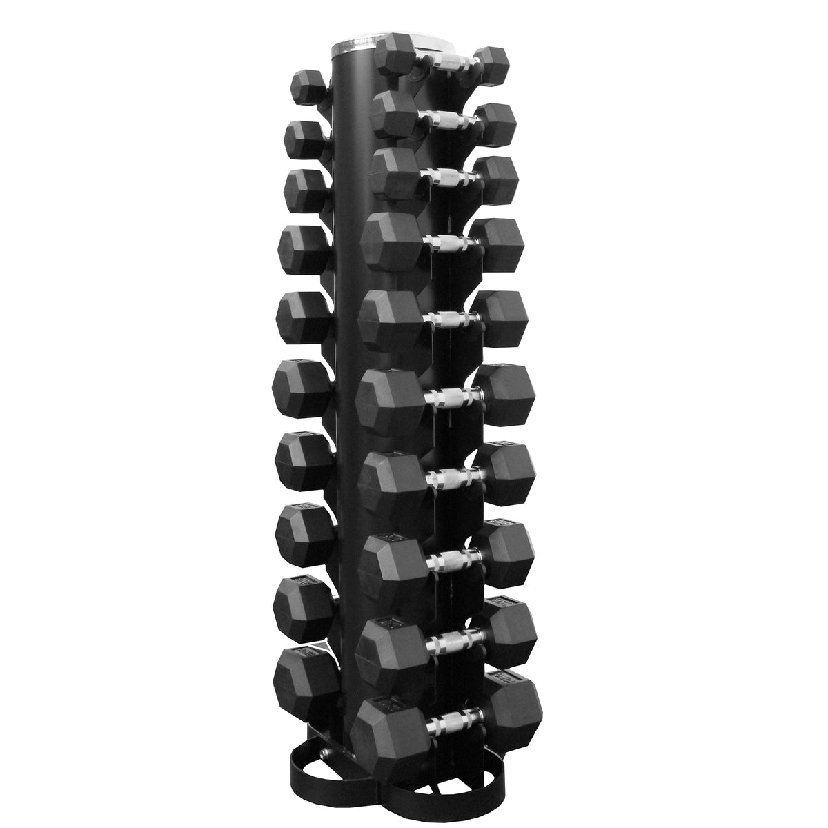 Titanium Usa 1-10kg Rubber Hex Dumbbell Set With Rack – Commercial 