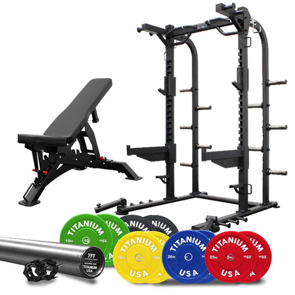 TITANIUM USA S11 COMMERCIAL SQUAT RACK PACKAGE 2 Commercial Fitness