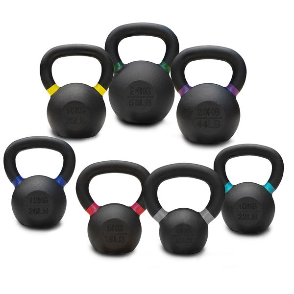 6KG TO 24KG PREMIUM POWDER COATED KETTLEBELLS SINGLE PACK Commercial