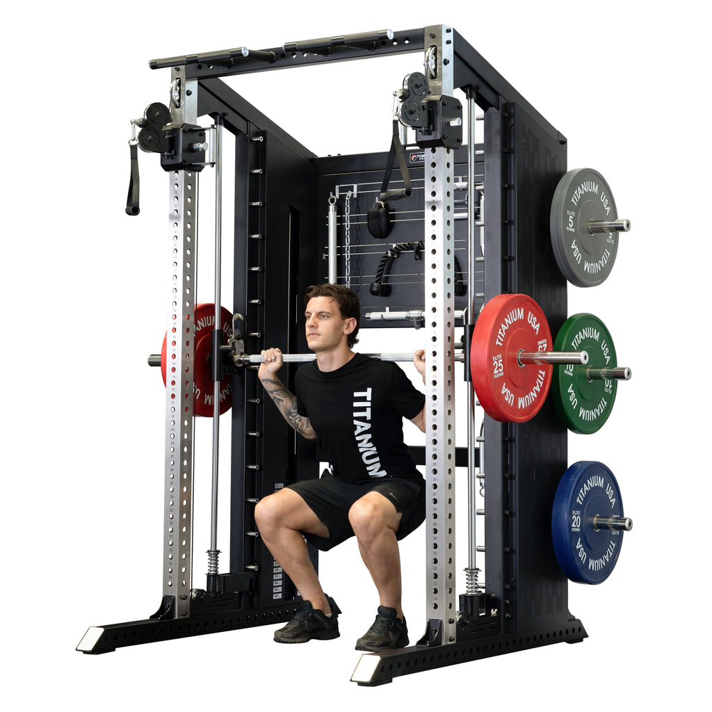 TITANIUM USA GM70 FUNCTIONAL SMITH MACHINE WITH WEIGHT STACKS ...