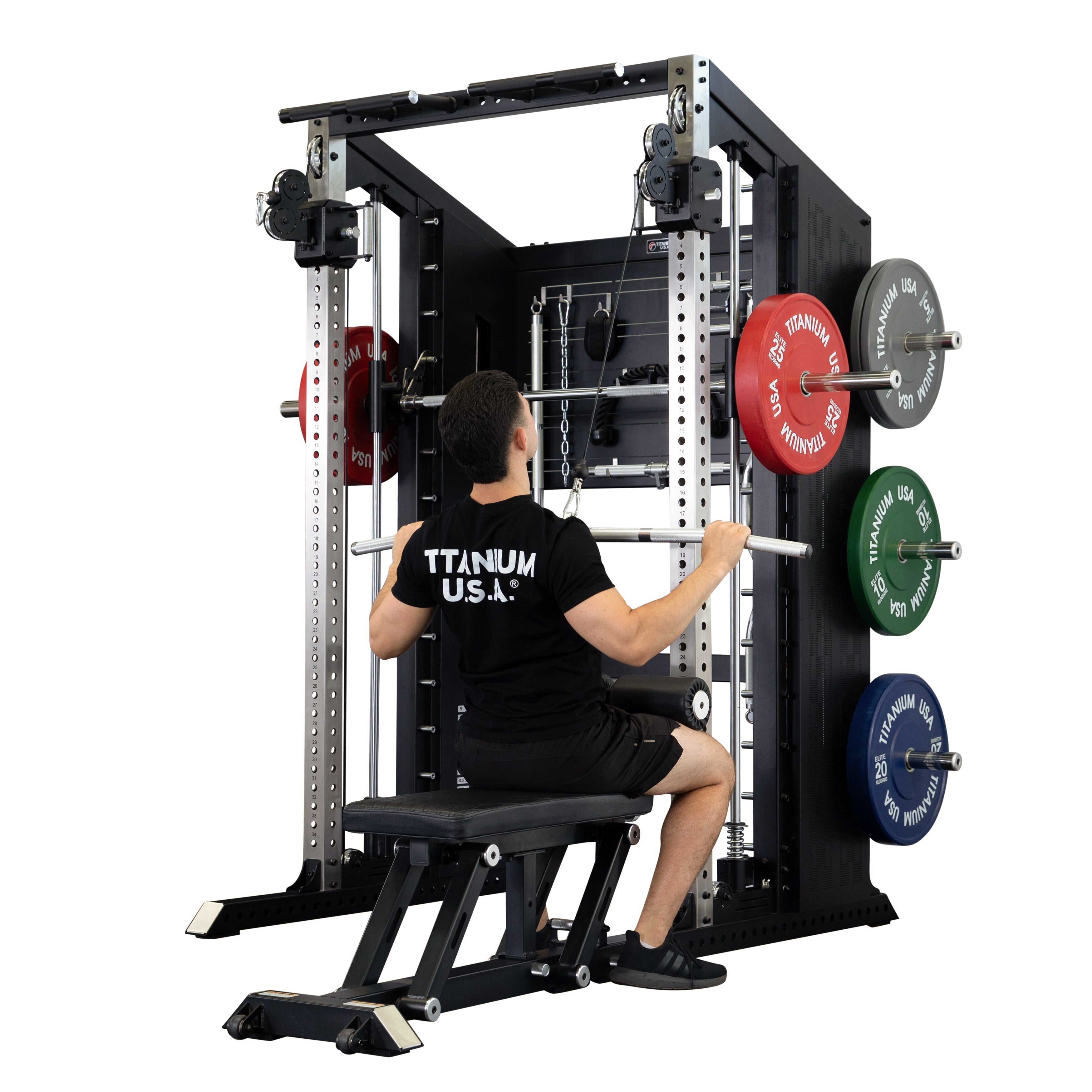 Weight Stack TITANIUM USA GM70 FUNCTIONAL SMITH MACHINE WITH WEIGHT STACKS ...