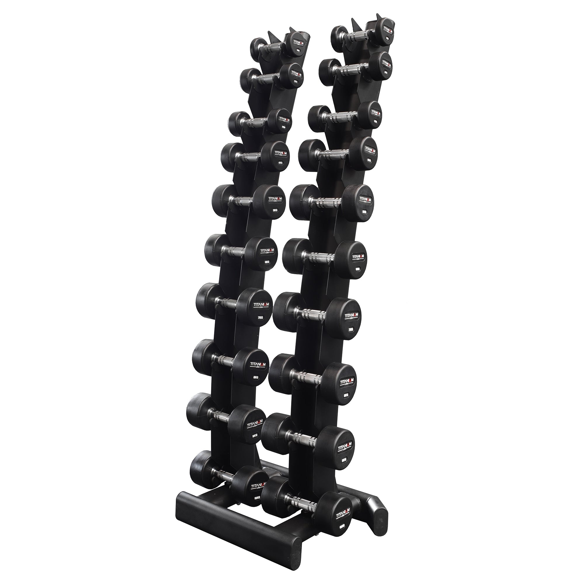 Hex Dumbbell Set Tko Dumbbell Rack TKO 5-50lb Rubber Hex Dumbbell
