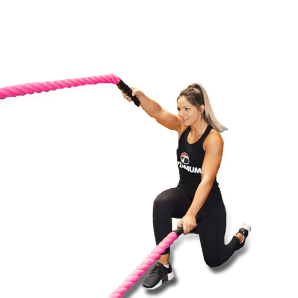 15 METRE PINK NYLON COVERED BATTLE ROPE - 38MM THICK – Commercial ...