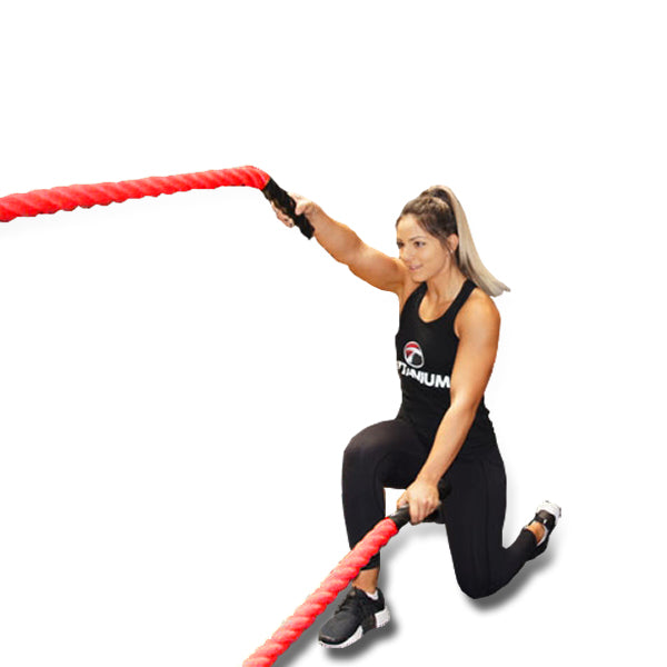 Battling Ropes Red 10 METRE RED NYLON COVERED BATTLE ROPE - 38MM THICK – Commercial ...