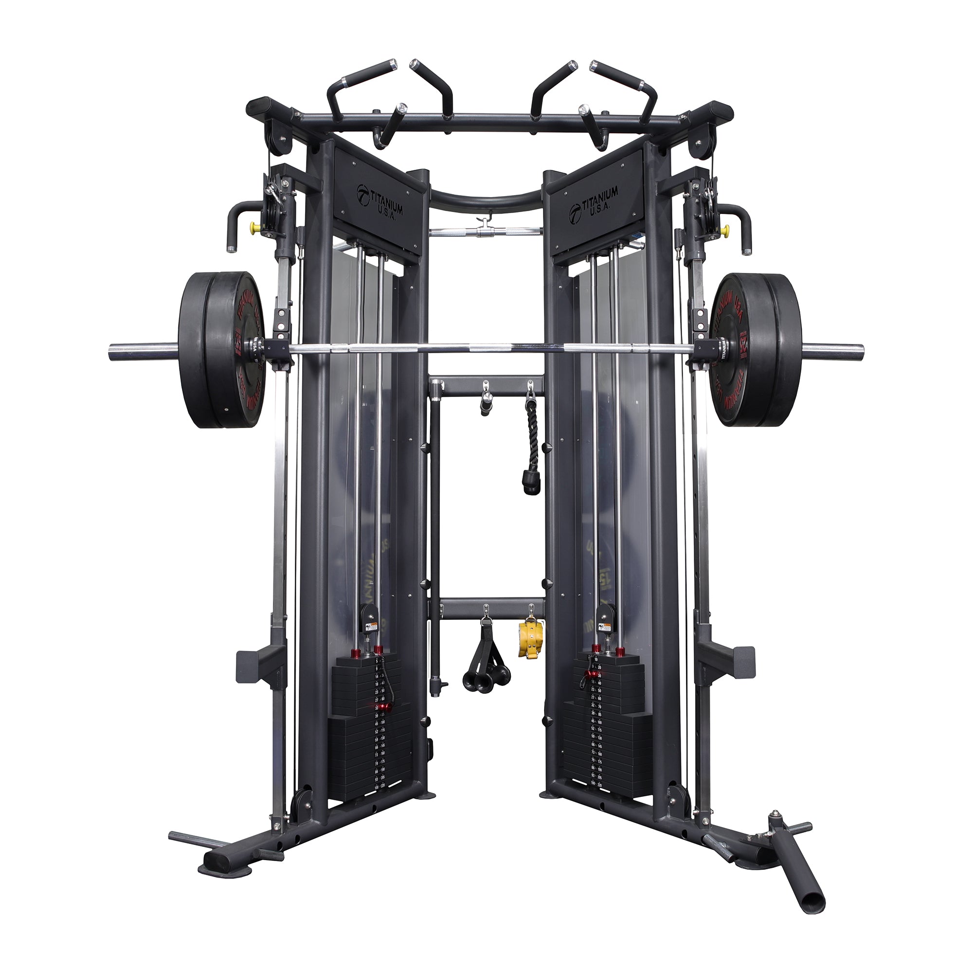 Gym Rack Machine Types TITANIUM USA F80 COMMERCIAL FUNCTIONAL TRAINER & SQUAT RACK ...