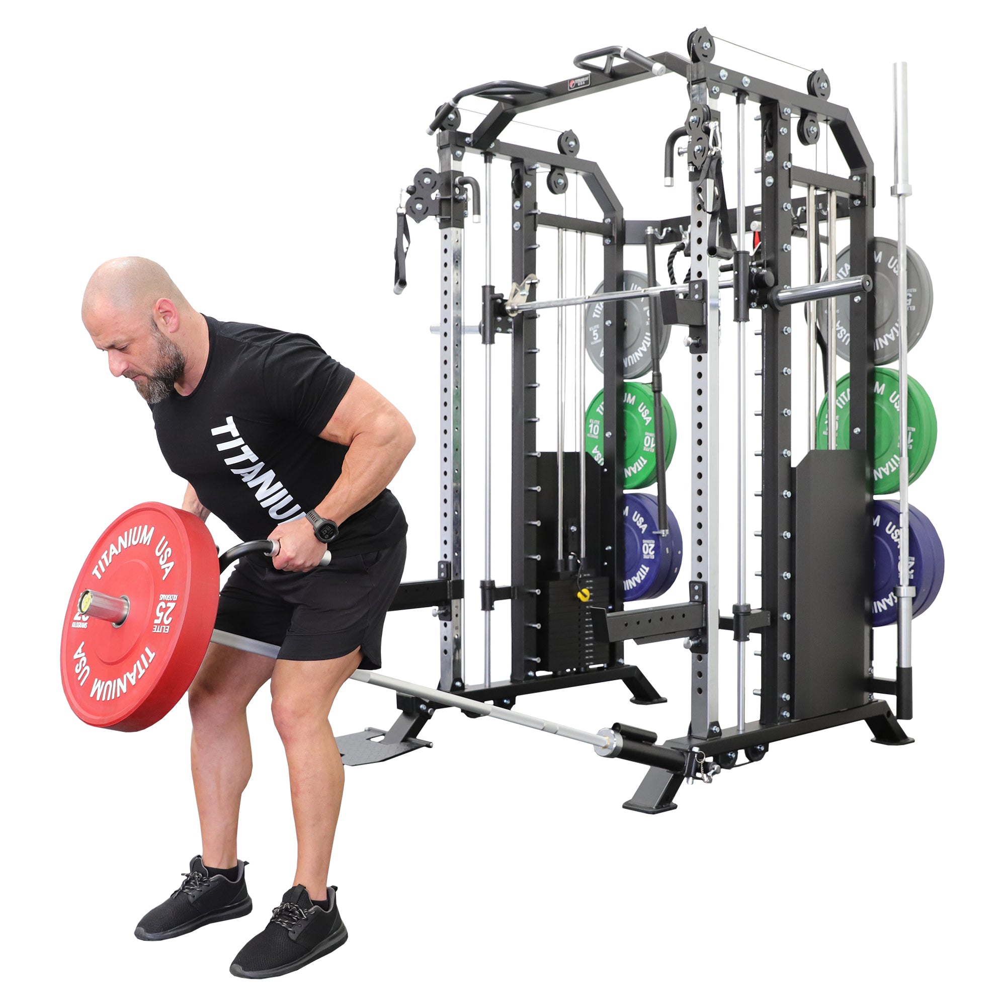 TITANIUM USA G40 GOLIATH FUNCTIONAL SMITH MACHINE WITH WEIGHT STACKS ...