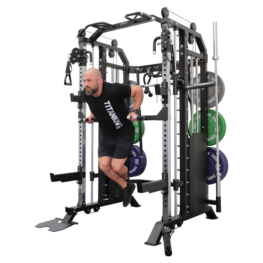 TITANIUM USA G40 GOLIATH FUNCTIONAL SMITH MACHINE WITH WEIGHT STACKS ...