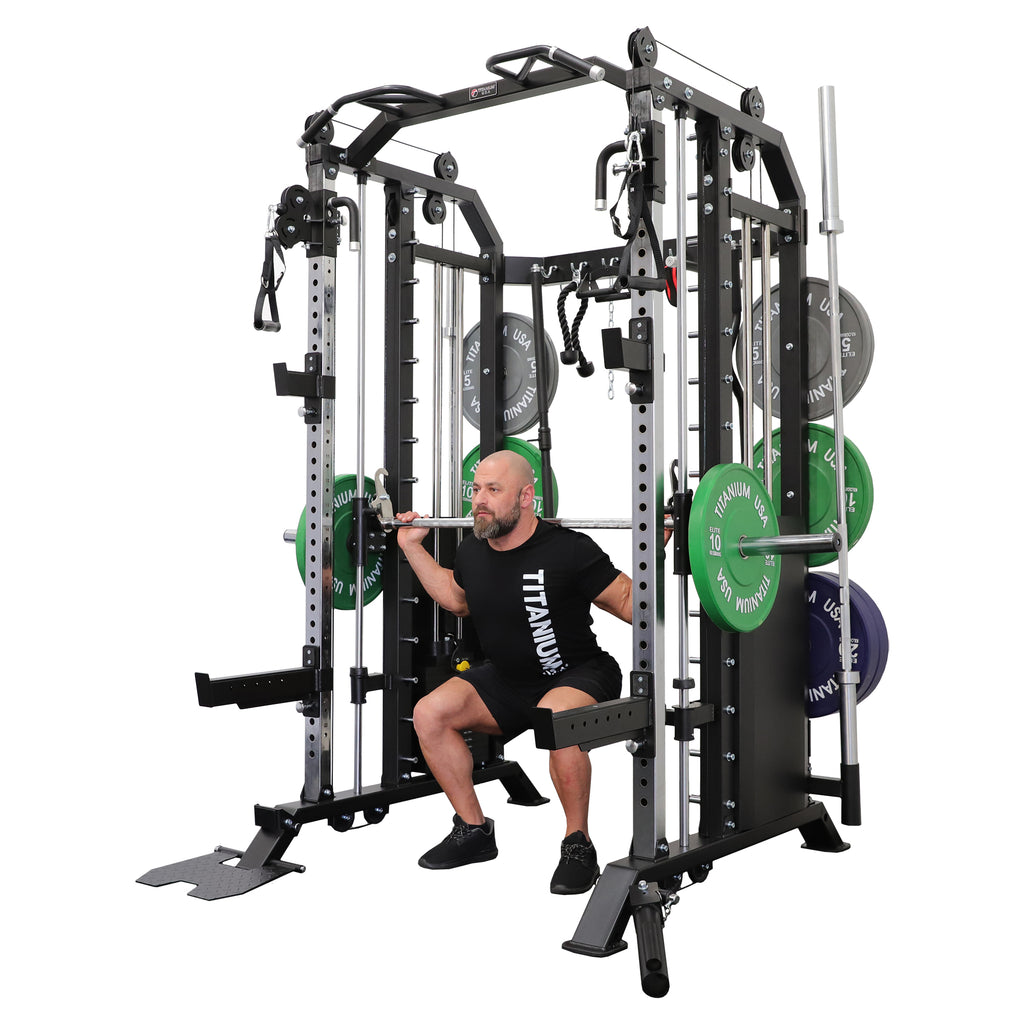 TITANIUM USA G40 GOLIATH FUNCTIONAL SMITH MACHINE WITH WEIGHT STACKS ...