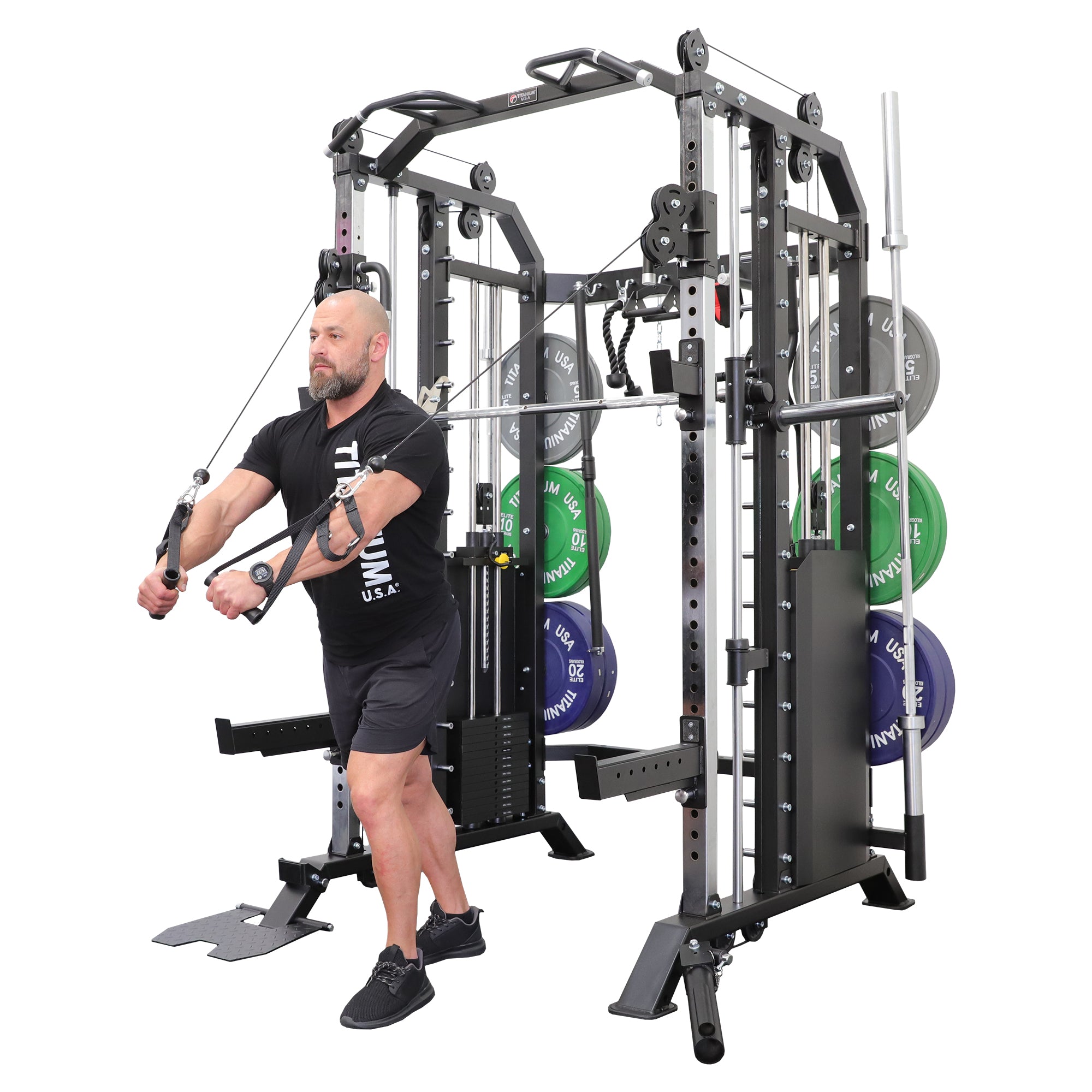 TITANIUM USA G40 GOLIATH FUNCTIONAL SMITH MACHINE WITH WEIGHT STACKS ...