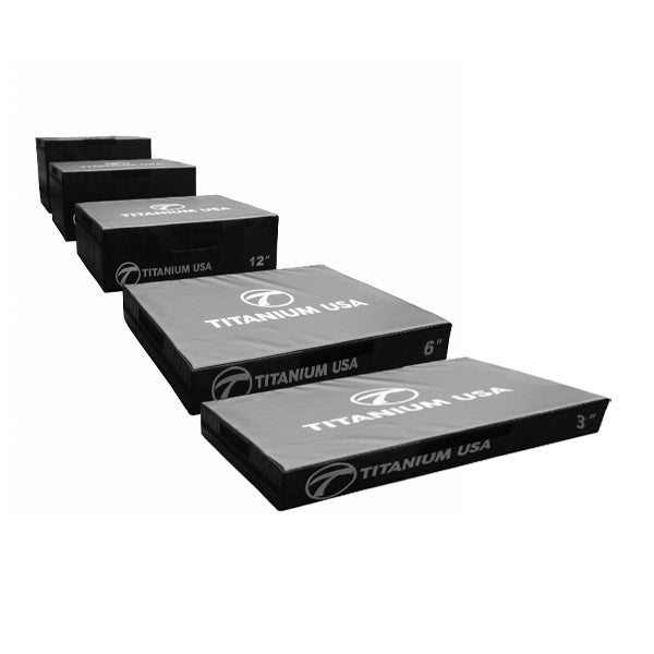 Titanium Stack TITANIUM USA 5 STACK PREMIUM FOAM PLYO BOX SET – Commercial Fitness ...