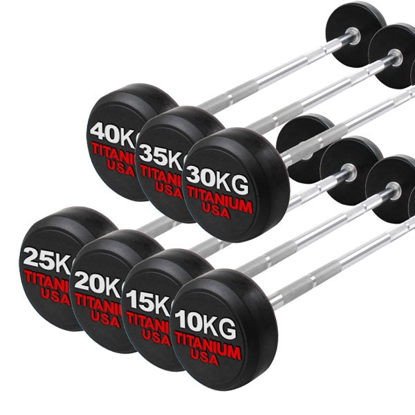 Titanium USA Fixed Straight Barbell Package 10kg - 40kg – Commercial ...