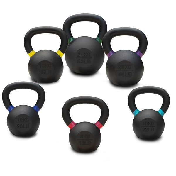 8KG TO 24KG PREMIUM POWDER COATED KETTLEBELLS SINGLE PACK Commercial