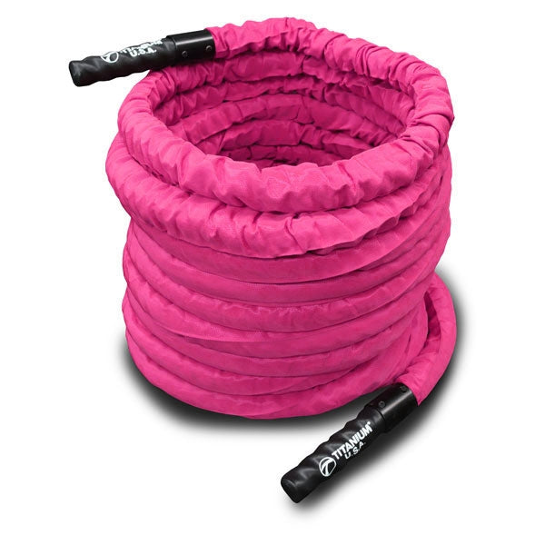 15 METRE PINK NYLON COVERED BATTLE ROPE - 38MM THICK – Commercial ...