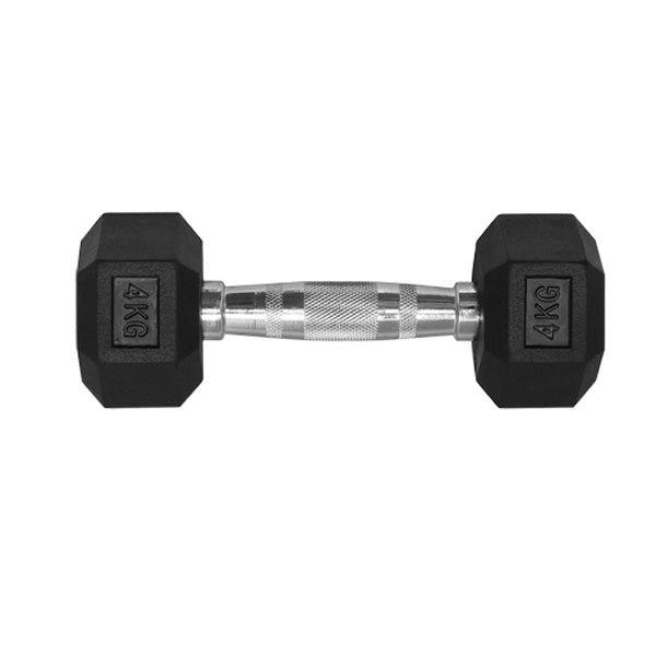4KG HEX RUBBER COATED DUMBBELL TITANIUM USA