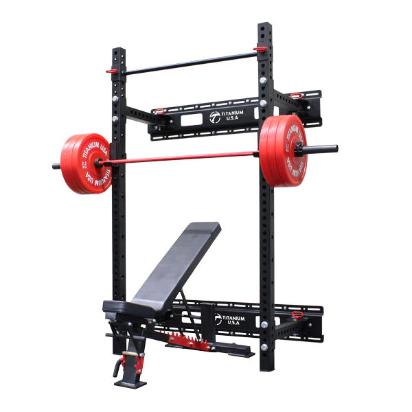 TITANIUM USA WALL MOUNTED FOLDING SQUAT RACK Commercial Fitness Equipment